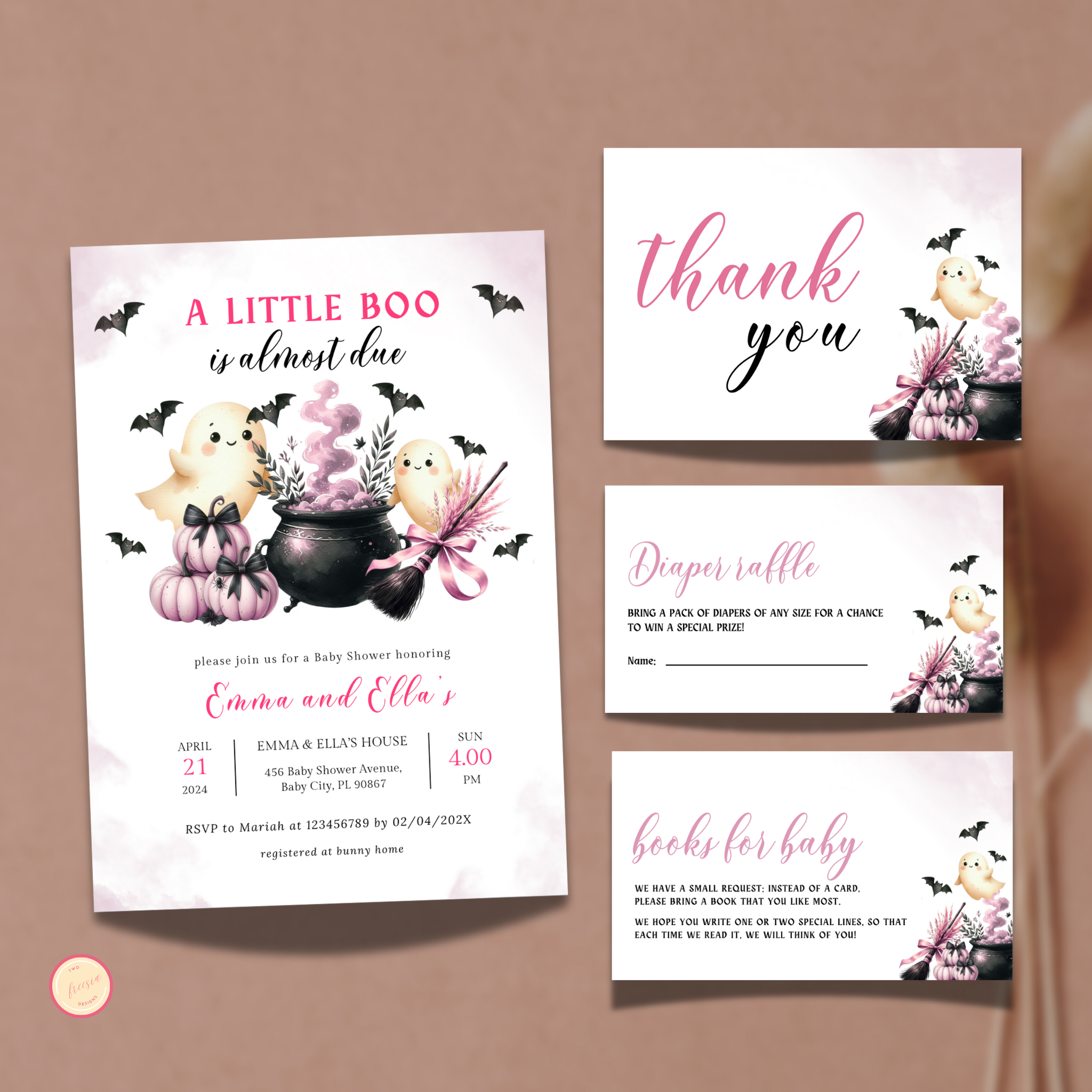 Halloween Baby Shower Invitation Set | A Baby is Due