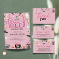 Halloween Boo Baby Shower Invitation Set | Pink