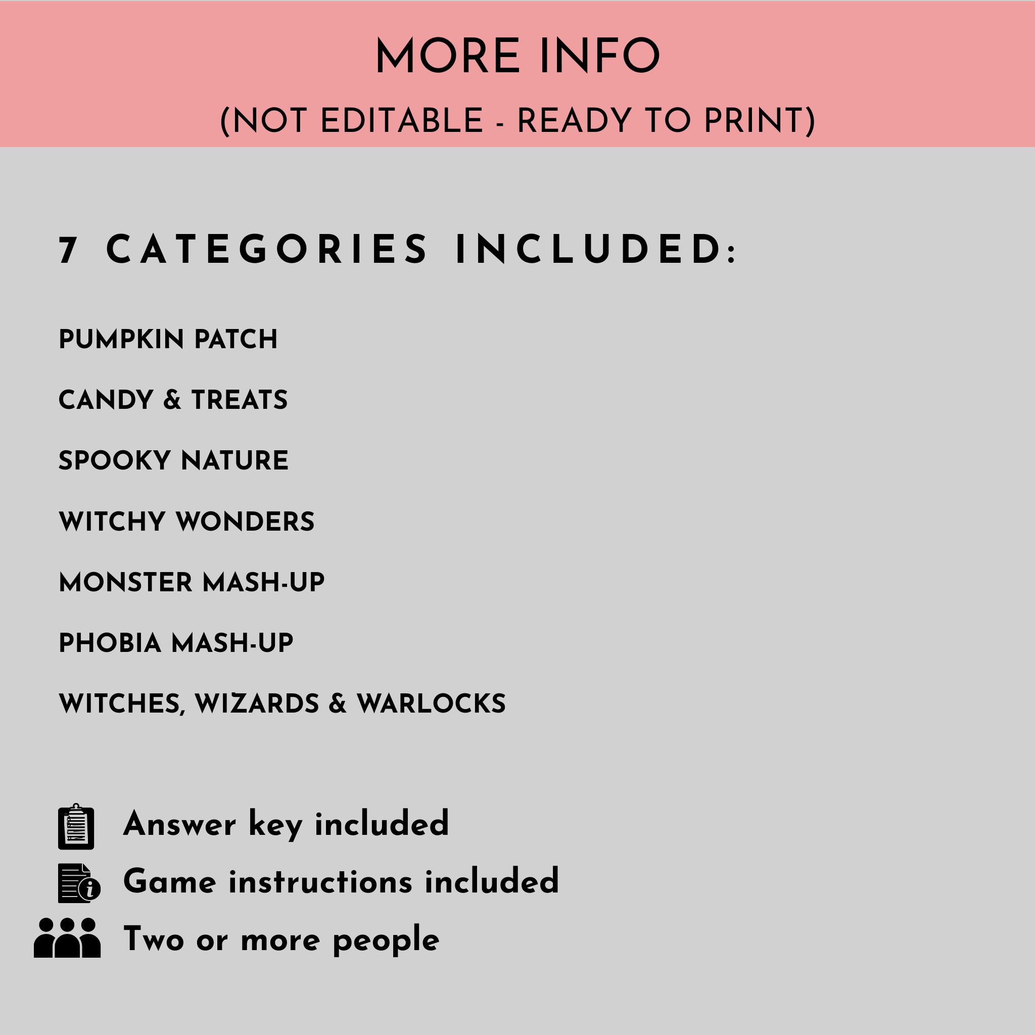 Halloween Trivia Game Bundle