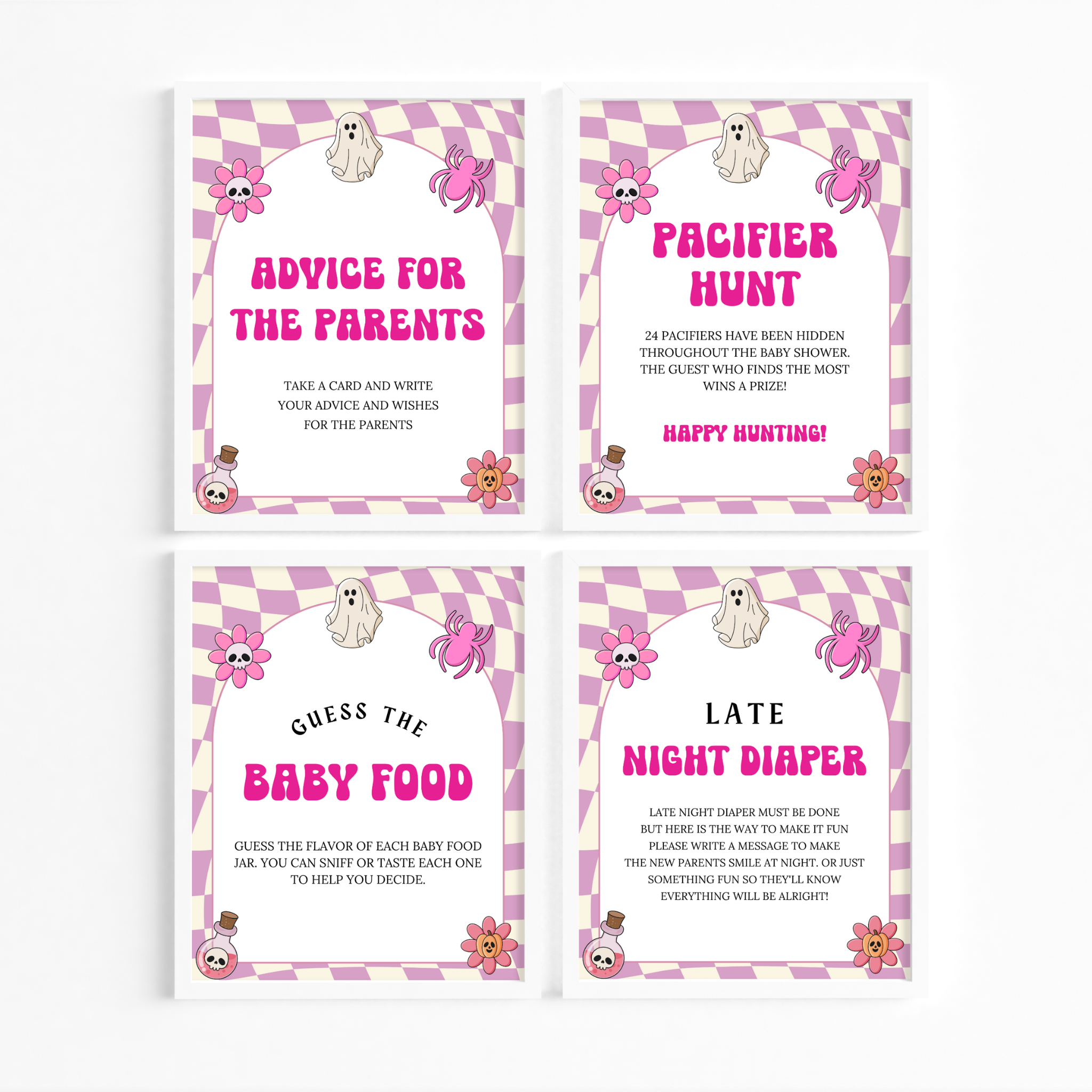 Halloween Baby Shower Games and Signage Bundle