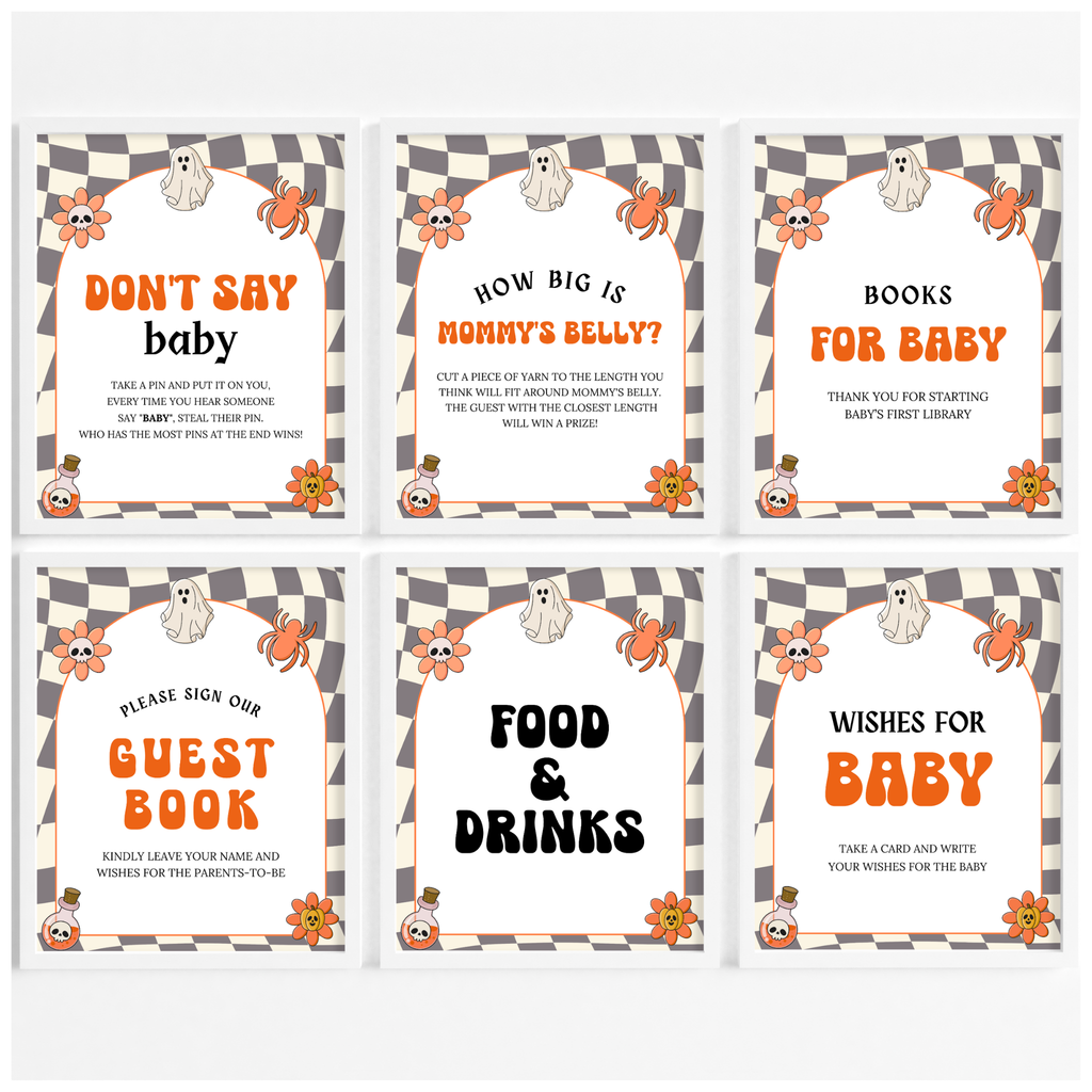 Retro Halloween Baby Shower Bundle
