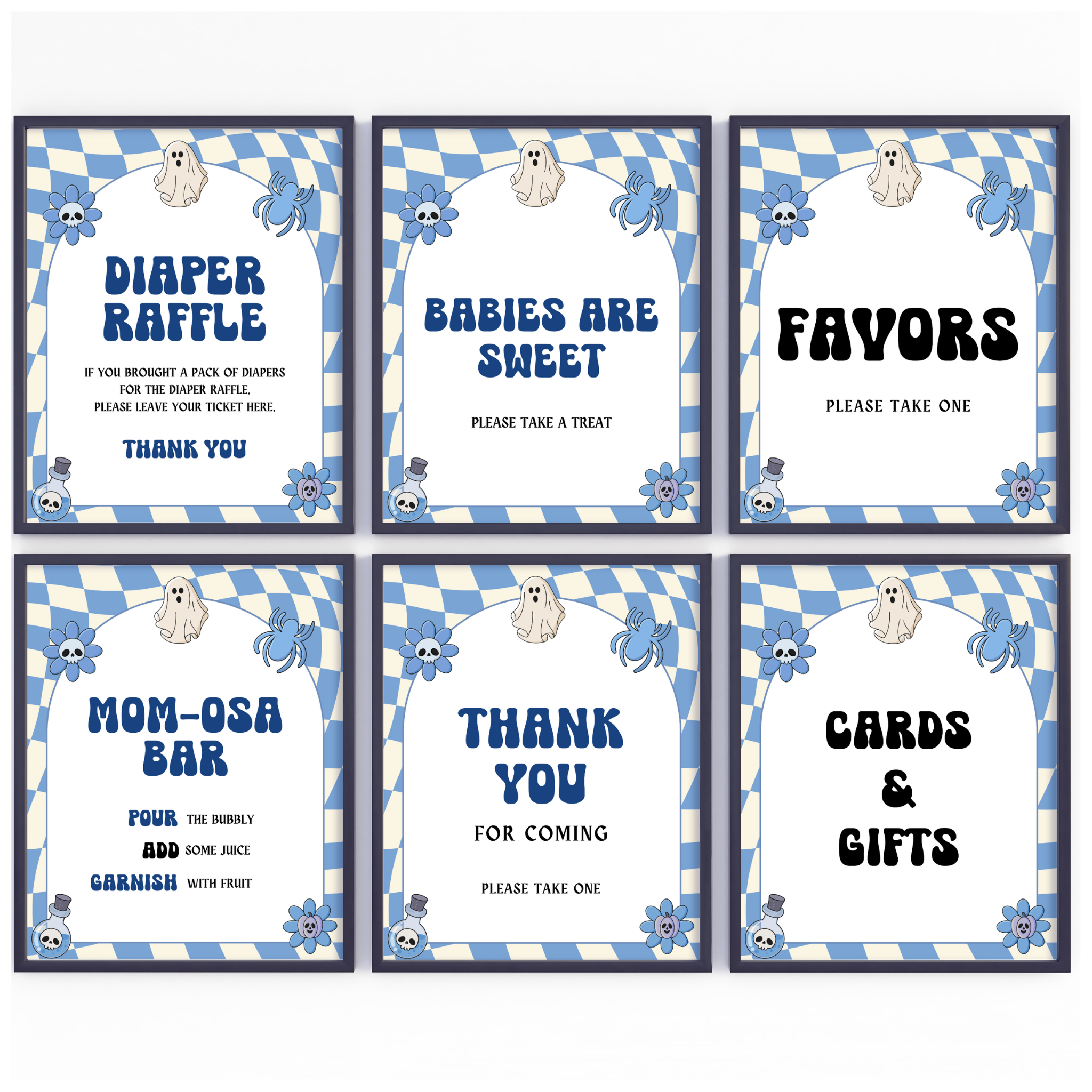 Retro Halloween Baby Shower Bundle | Blue