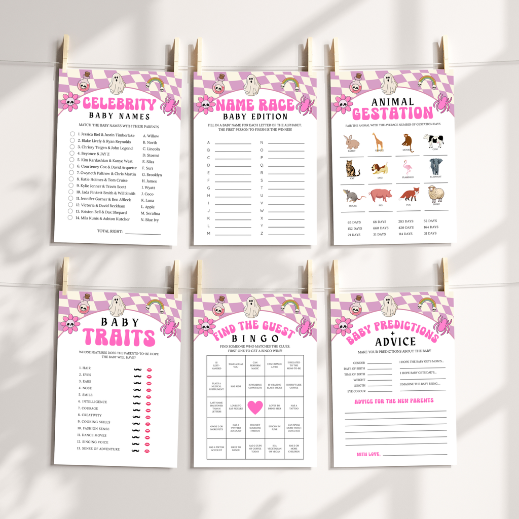 Halloween Baby Shower Games and Signage Bundle