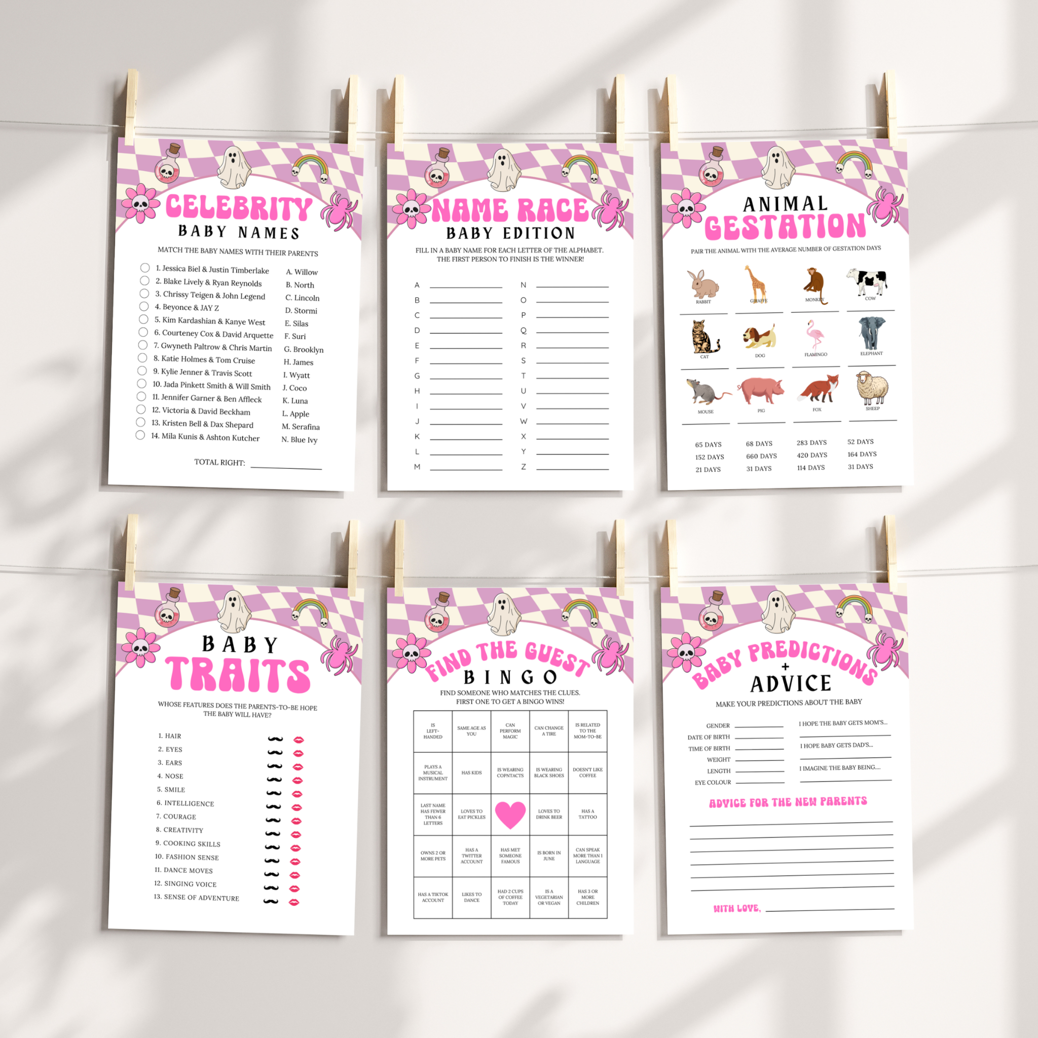 Halloween Baby Shower Games and Signage Bundle