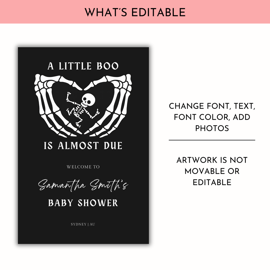 Halloween Baby Shower Welcome Sign