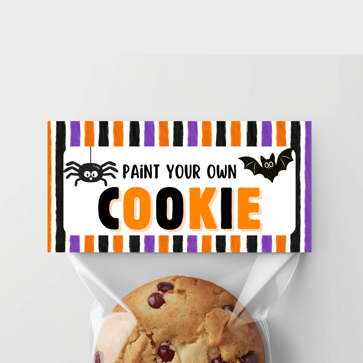 Halloween PYO Cookie Bag Topper - Spider