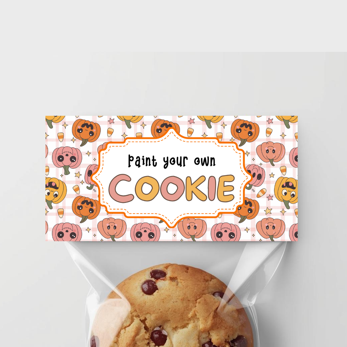 Halloween PYO Cookie Bag Topper - Pumpkin