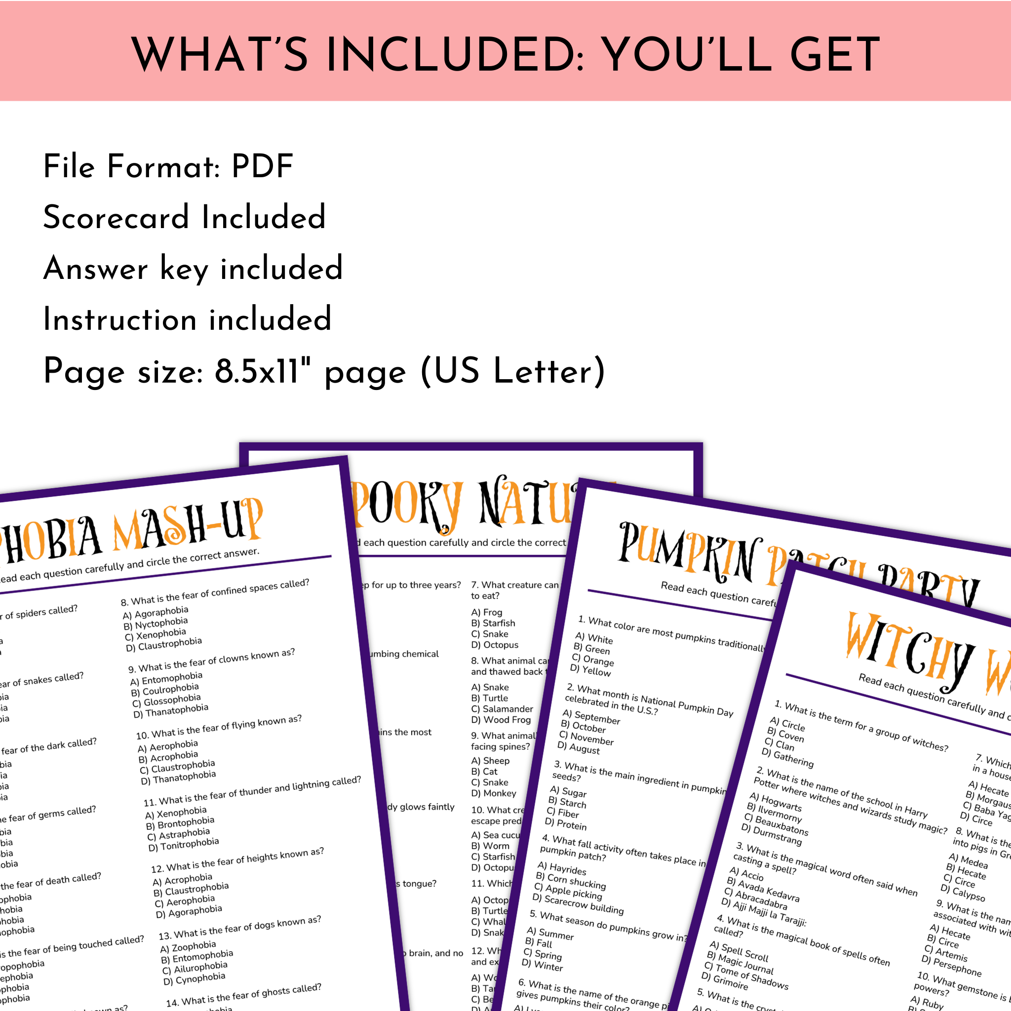 Halloween Trivia Game Bundle