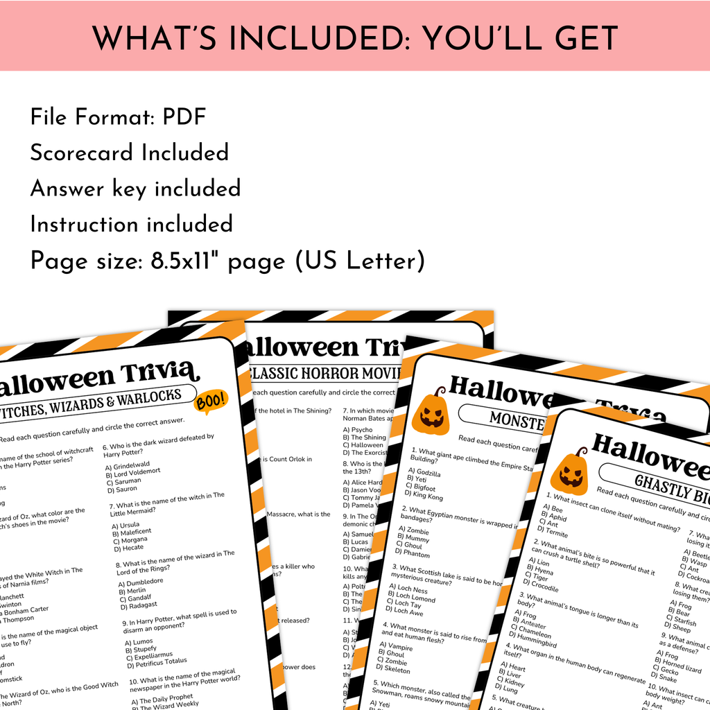 Halloween Trivia Game Bundle