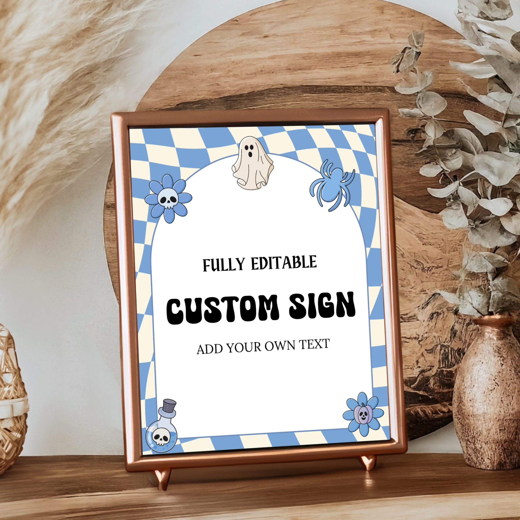 Halloween Baby Shower Games and Signage Bundle | Blue