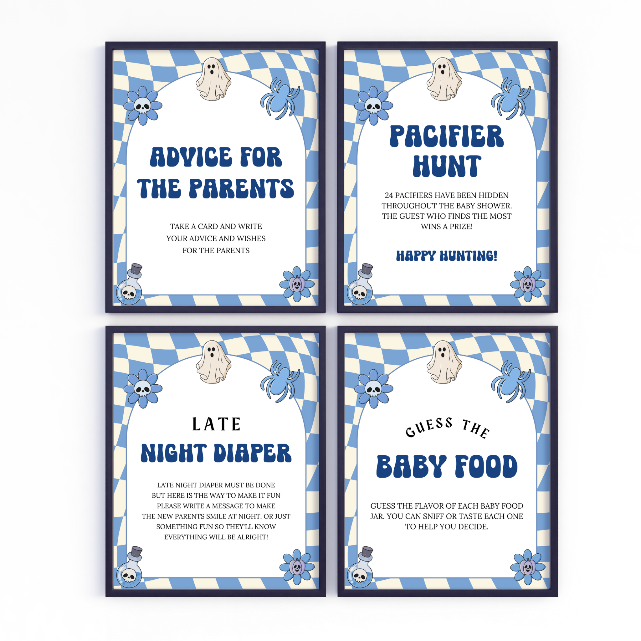 Halloween Baby Shower Table Sign | Blue