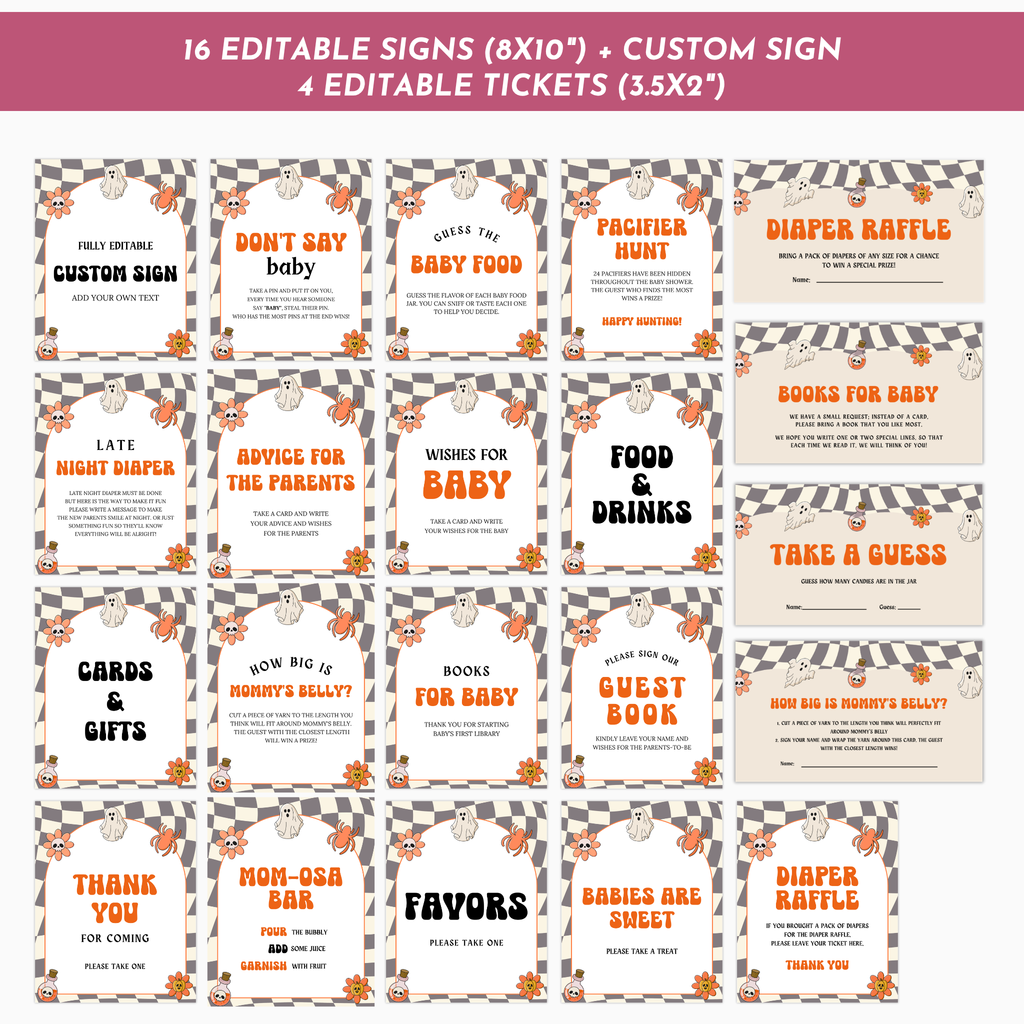 Halloween Baby Shower Table Sign