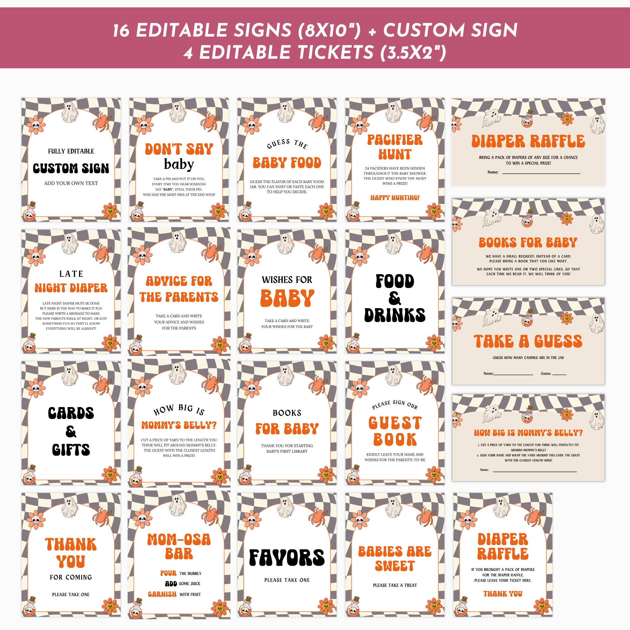 Halloween Baby Shower Table Sign