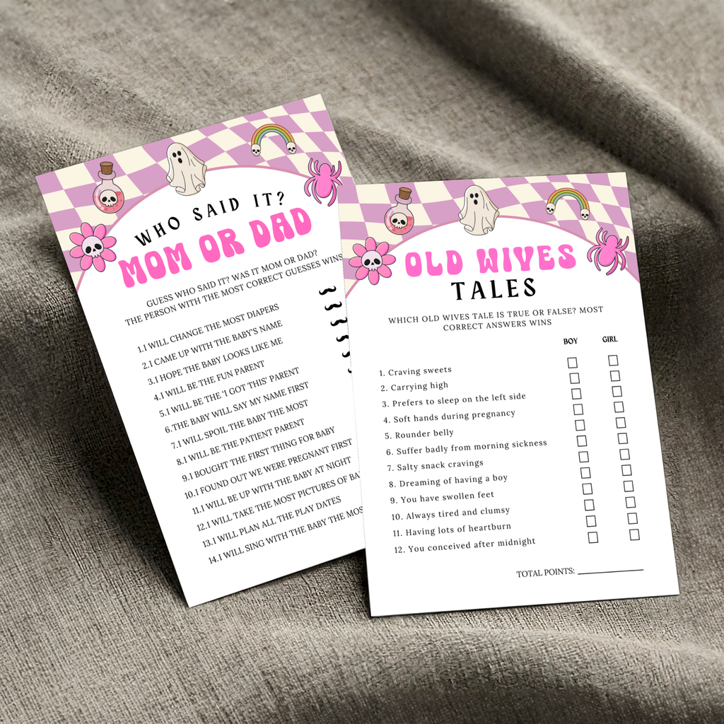 Halloween Baby Shower Games and Signage Bundle