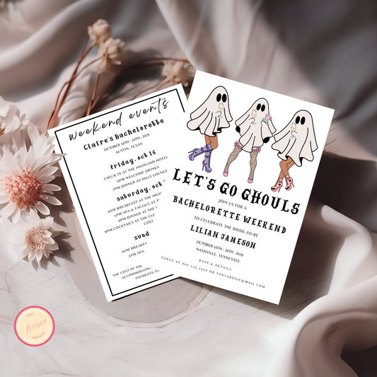 Let's Go Ghouls Bachelorette Invitation Template