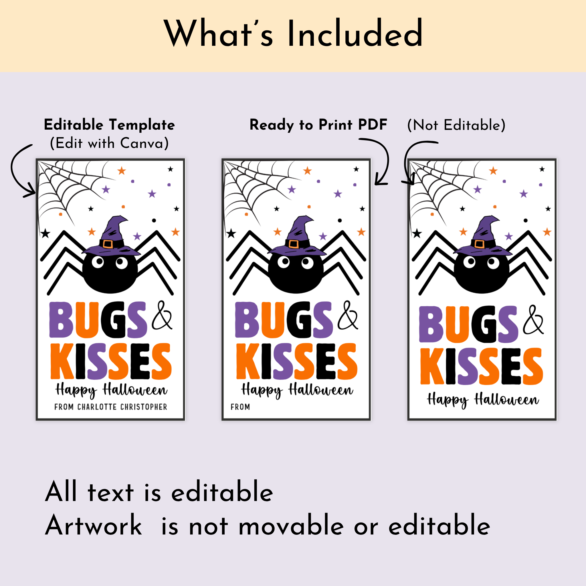 Halloween Bugs & Kisses Tag