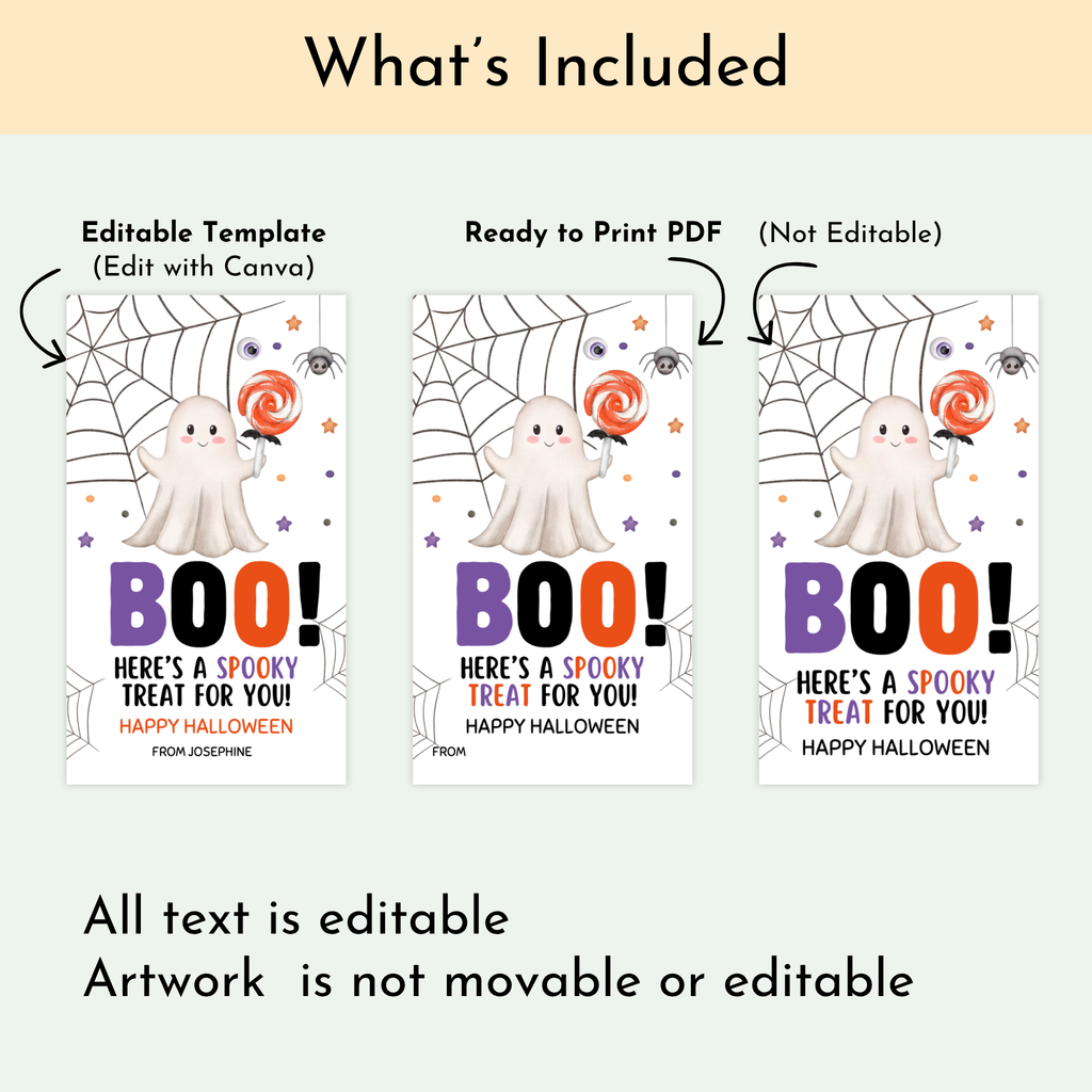 Boo Halloween Treat Tag