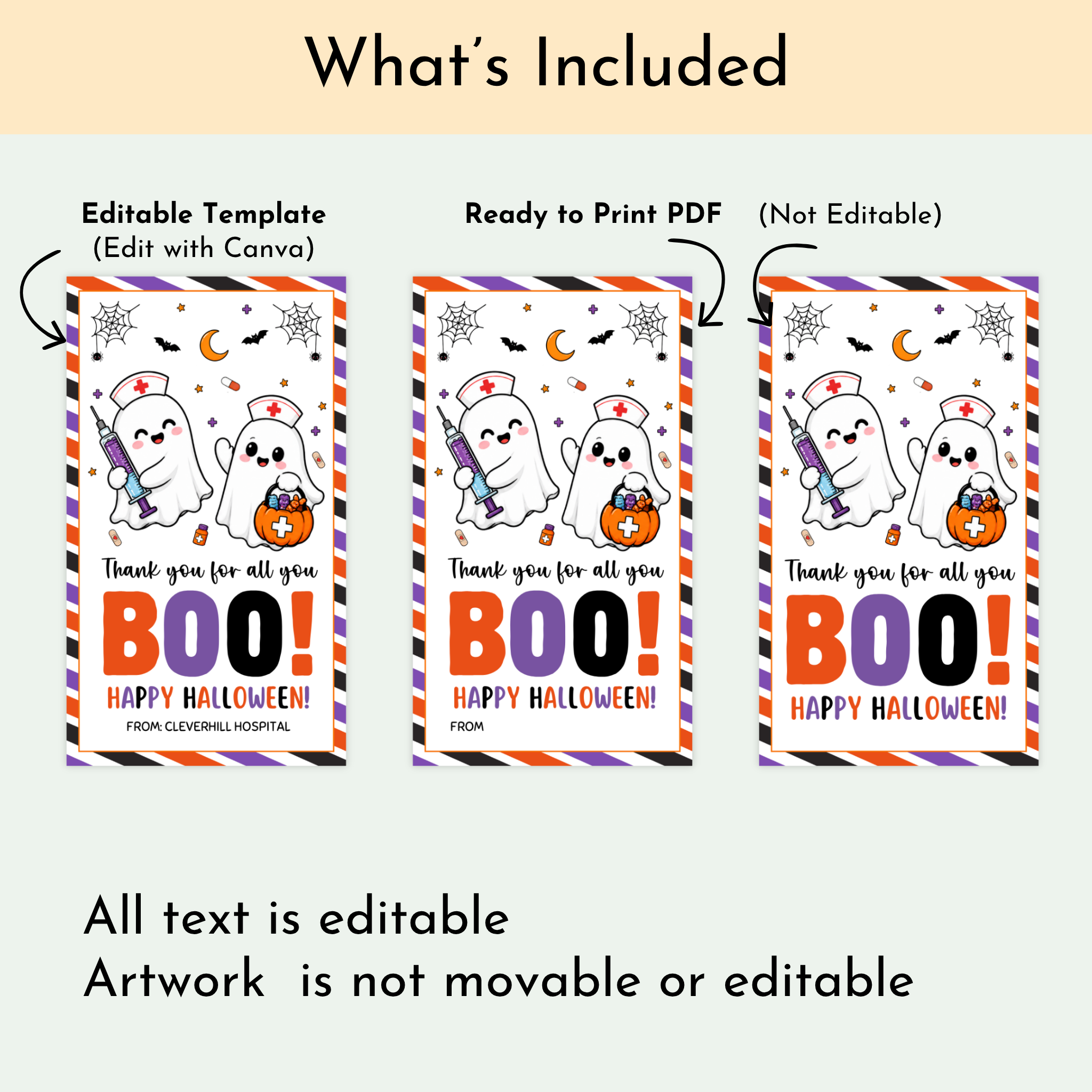 Nurse Halloween Treat Tag