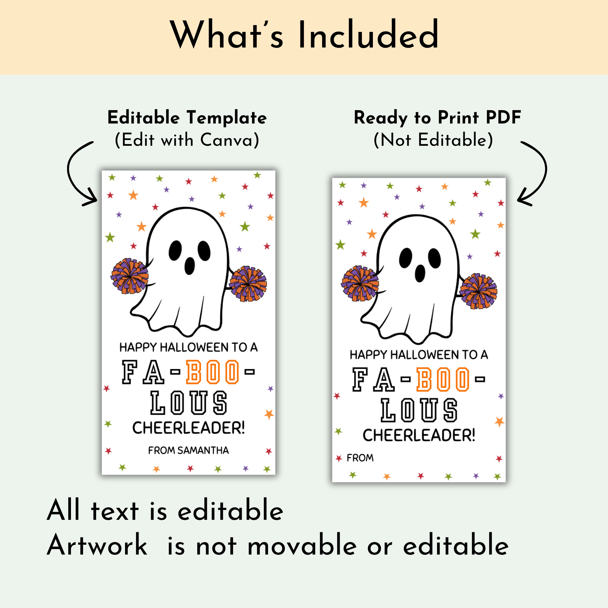 Halloween Cheerleader Tag