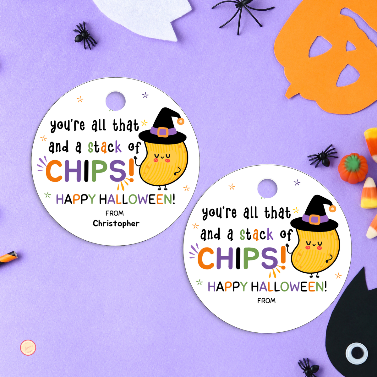 Halloween Potato Chips Tag
