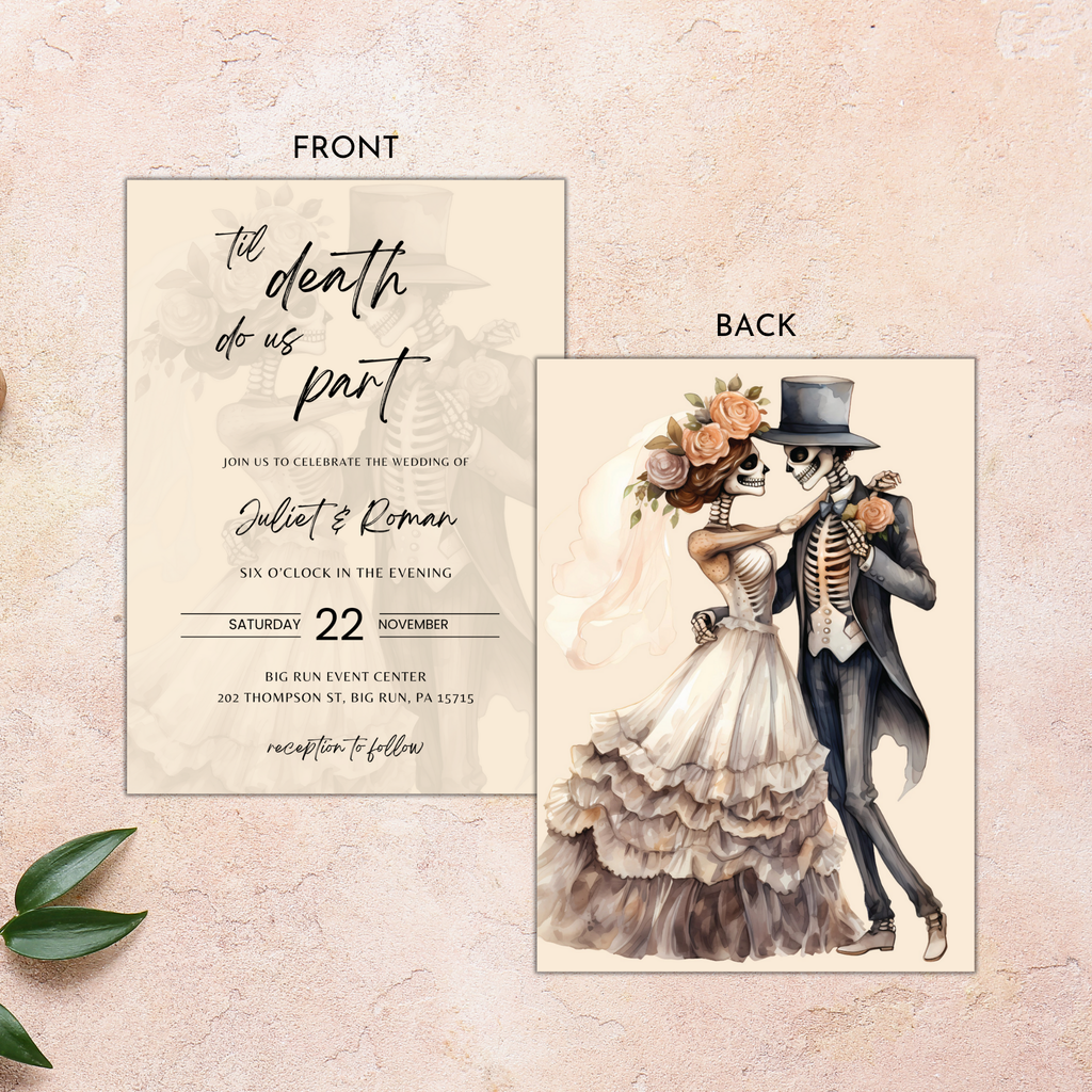 Halloween Gothic Wedding Invitation Set