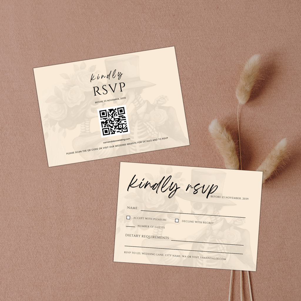 Halloween Gothic Wedding Invitation Set