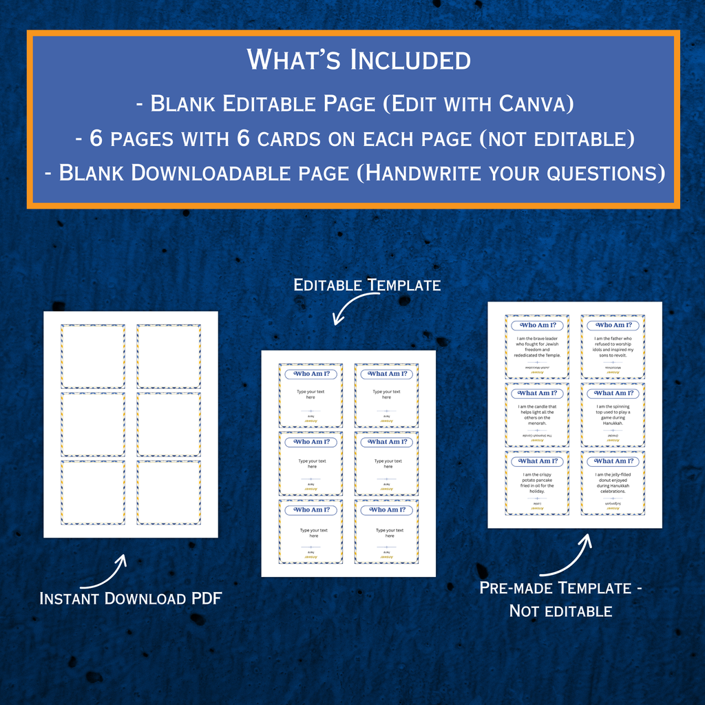 Hanukkah Who Am I Game