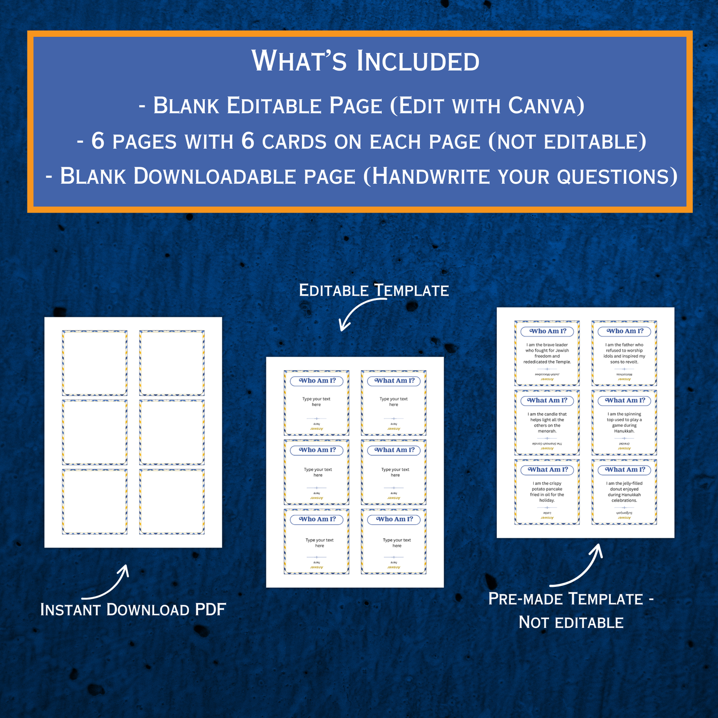 Hanukkah Who Am I Game