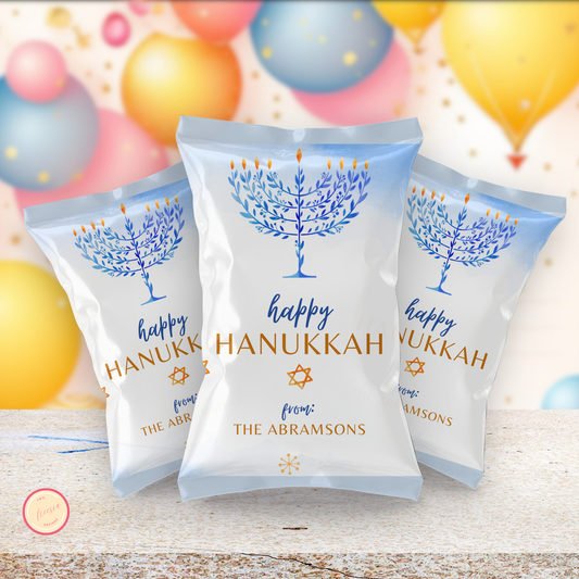 Happy Hanukkah Chip Bag Printable