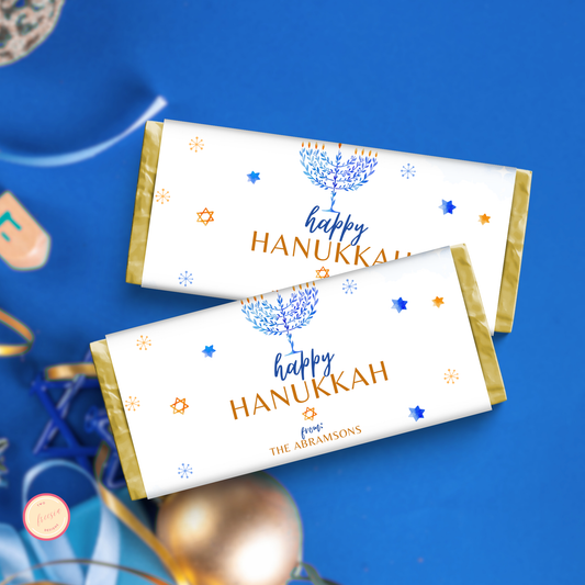 Happy Hanukkah Chocolate Wrapper Template