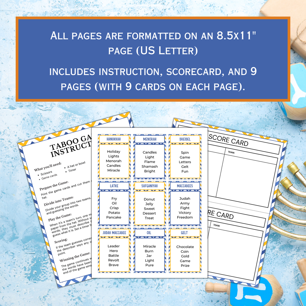Hanukkah Taboo Game