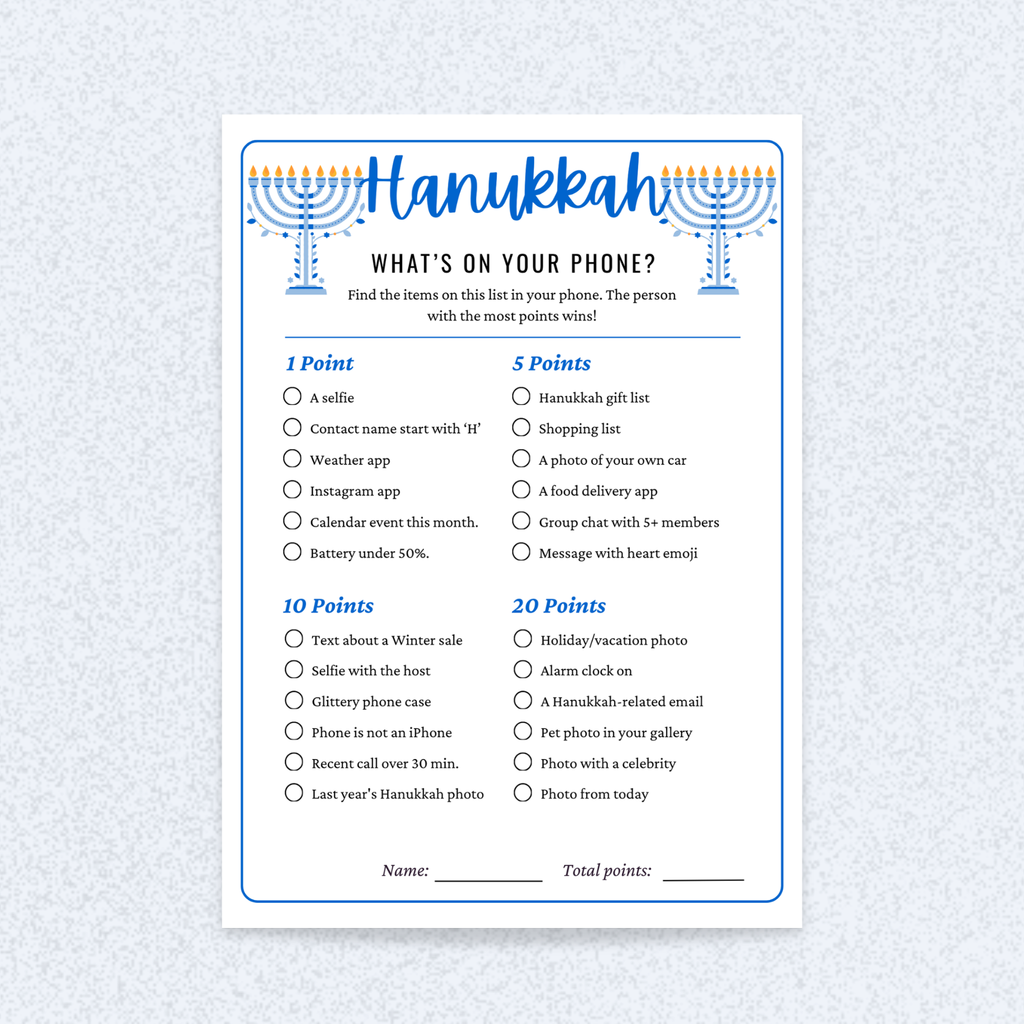12 Hanukkah Party Games
