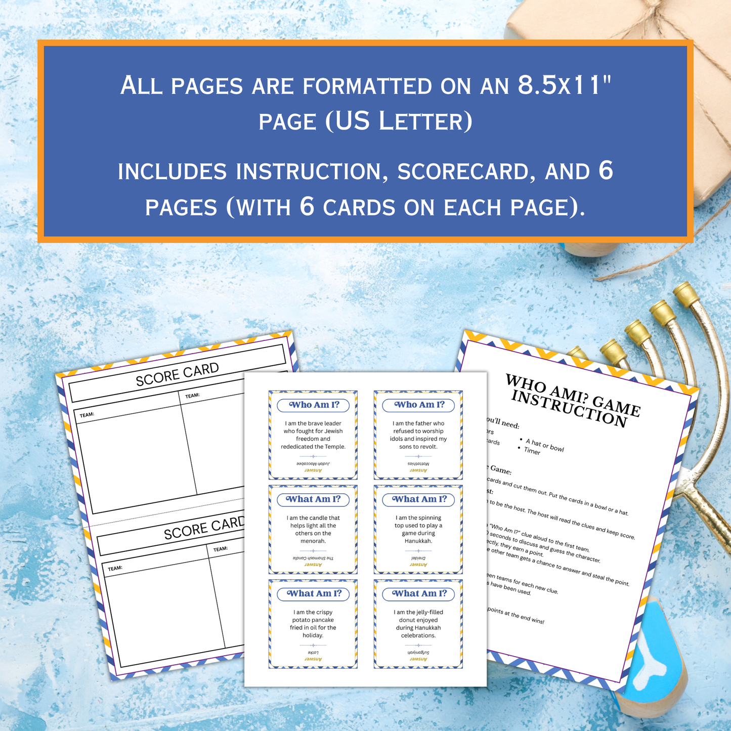 Hanukkah Who Am I Game