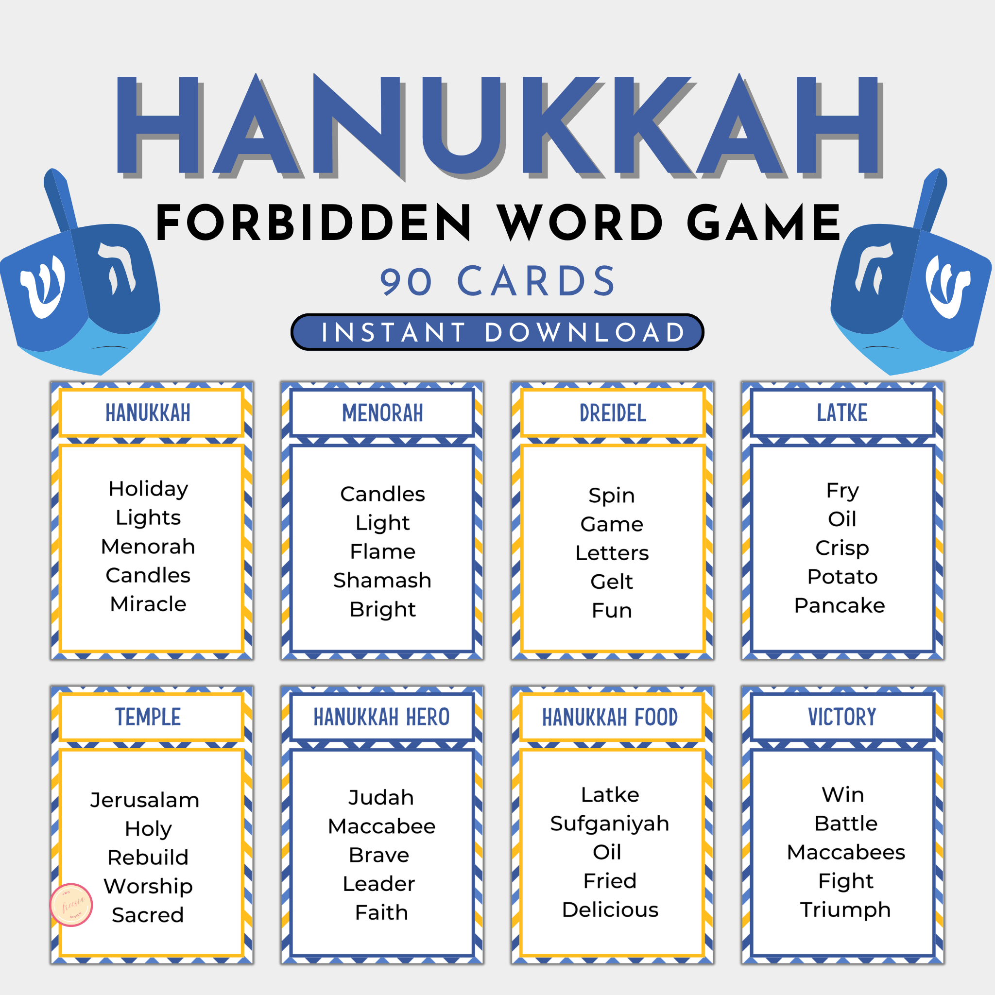 Hanukkah Forbidden Word Game