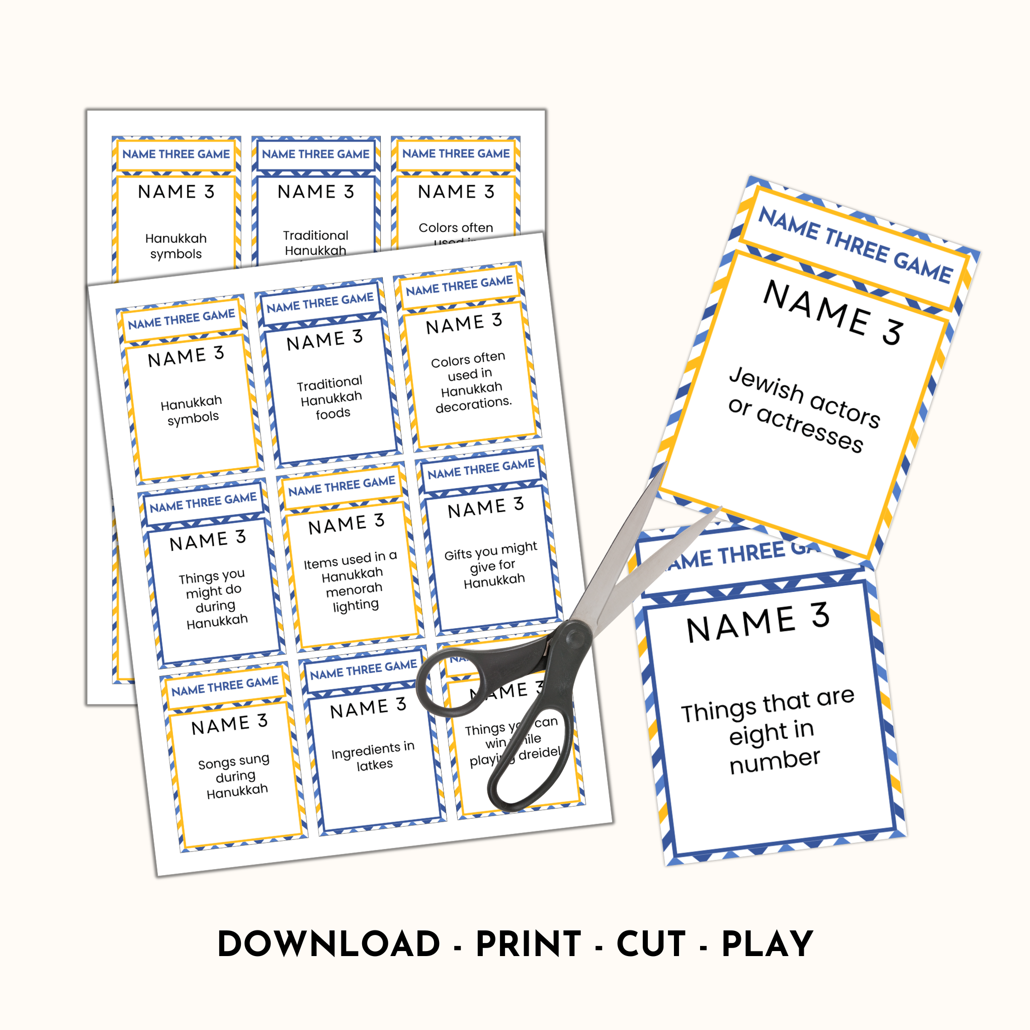 Hanukkah Name 3 Game
