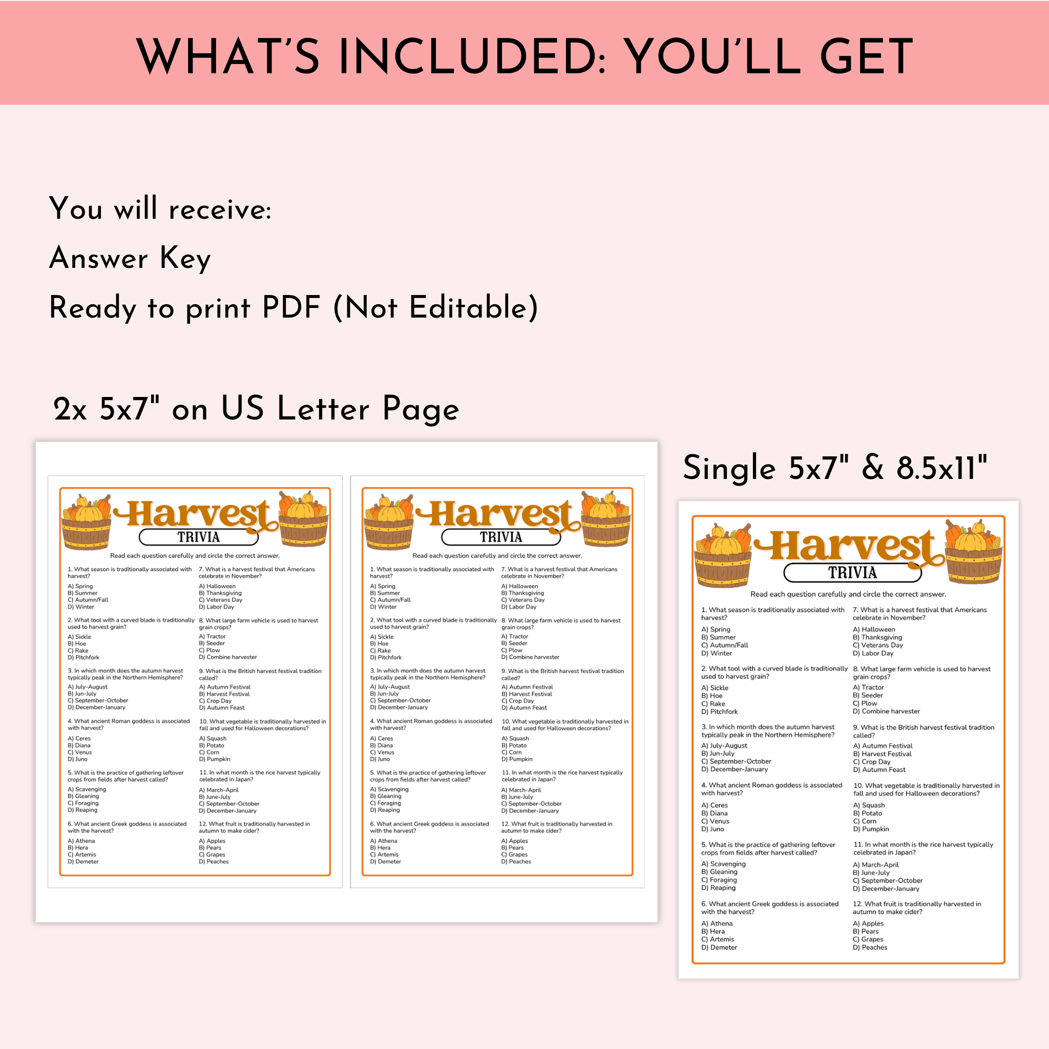 Harvest Trivia