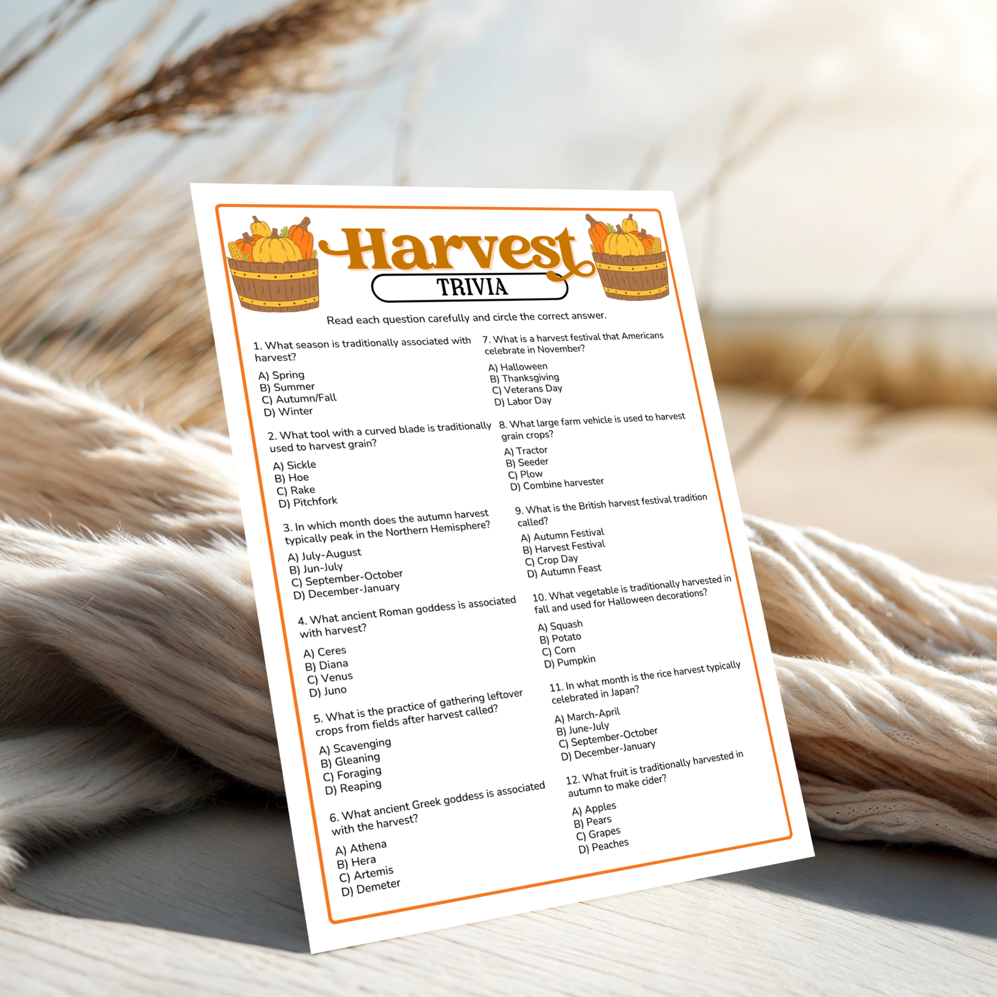 Harvest Trivia