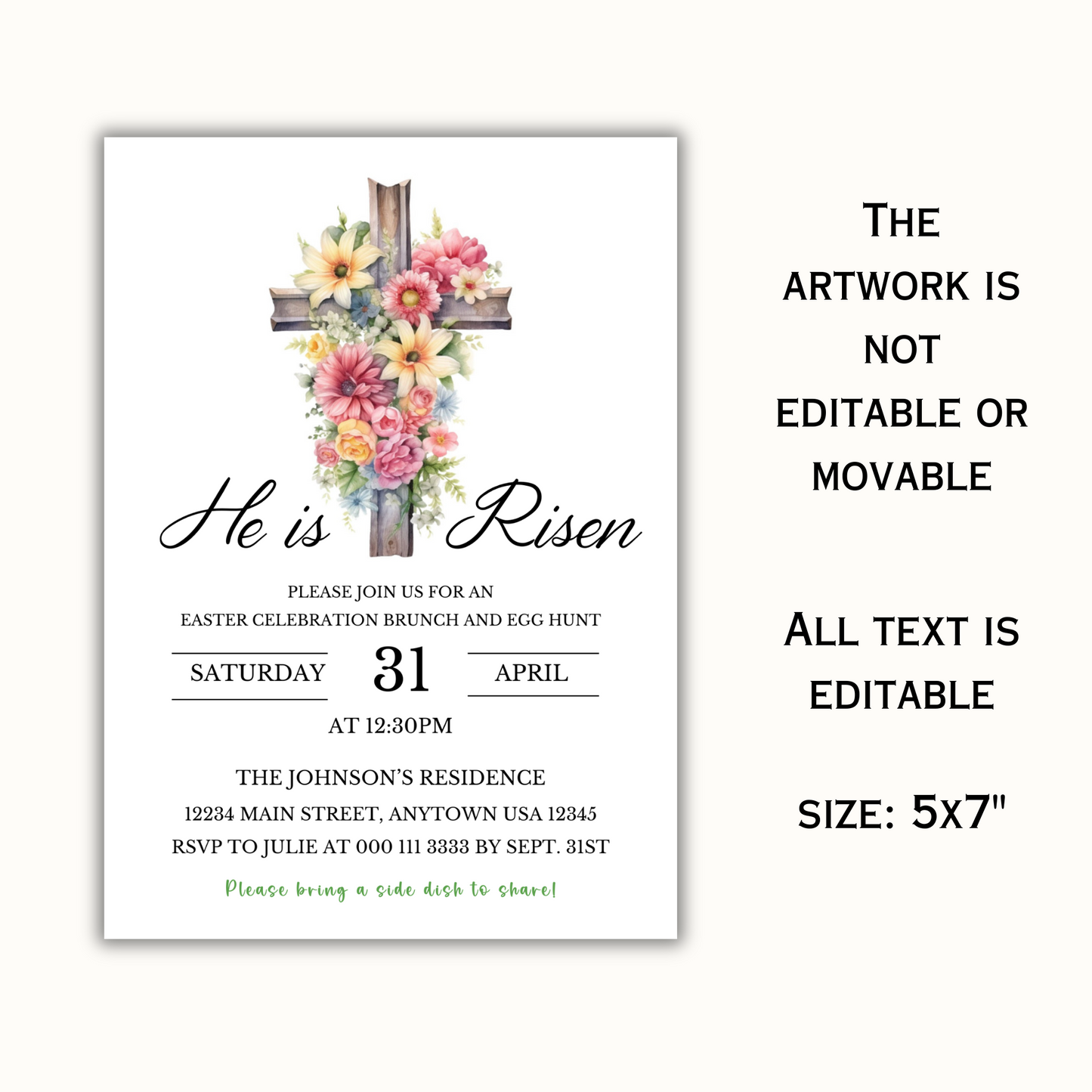 He is Risen Invite Template