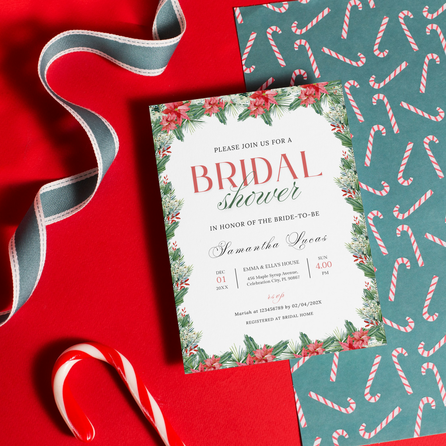 Christmas Bridal Shower Invitation - #1