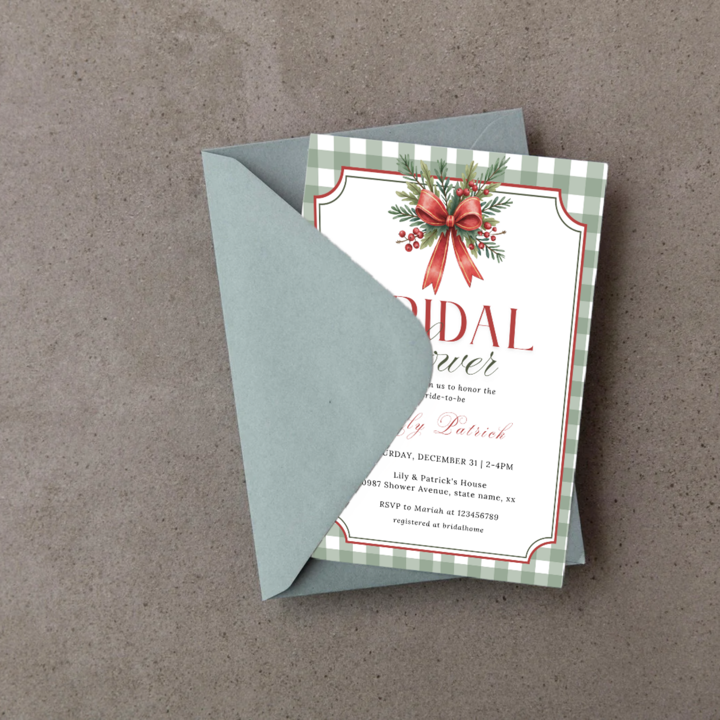 Christmas Bridal Shower Invitation - #2