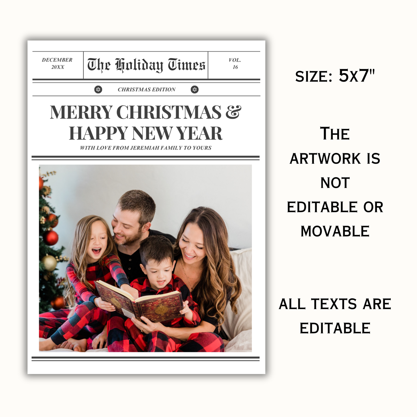Merry Christmas Photo Card Template