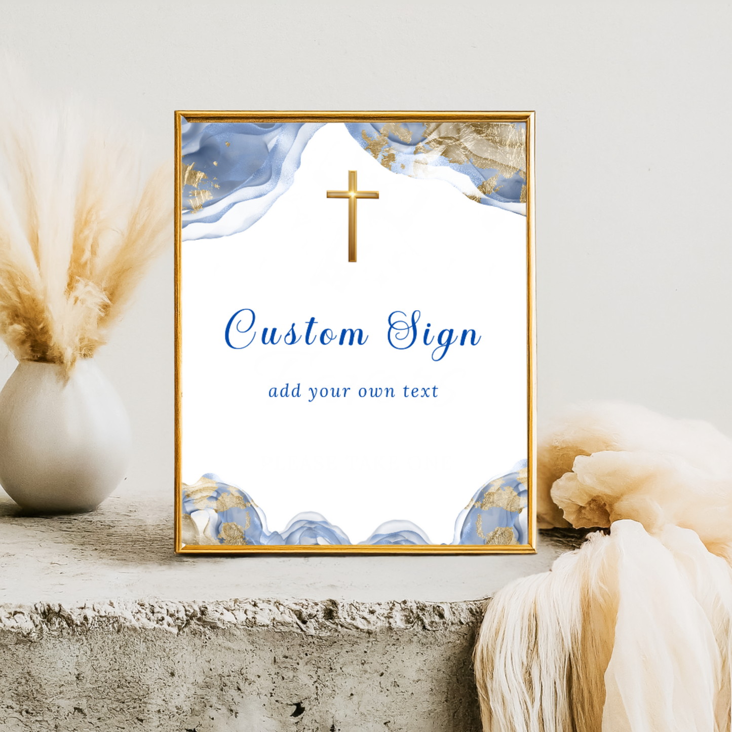 First Holy Communion Custom Sign - Blue