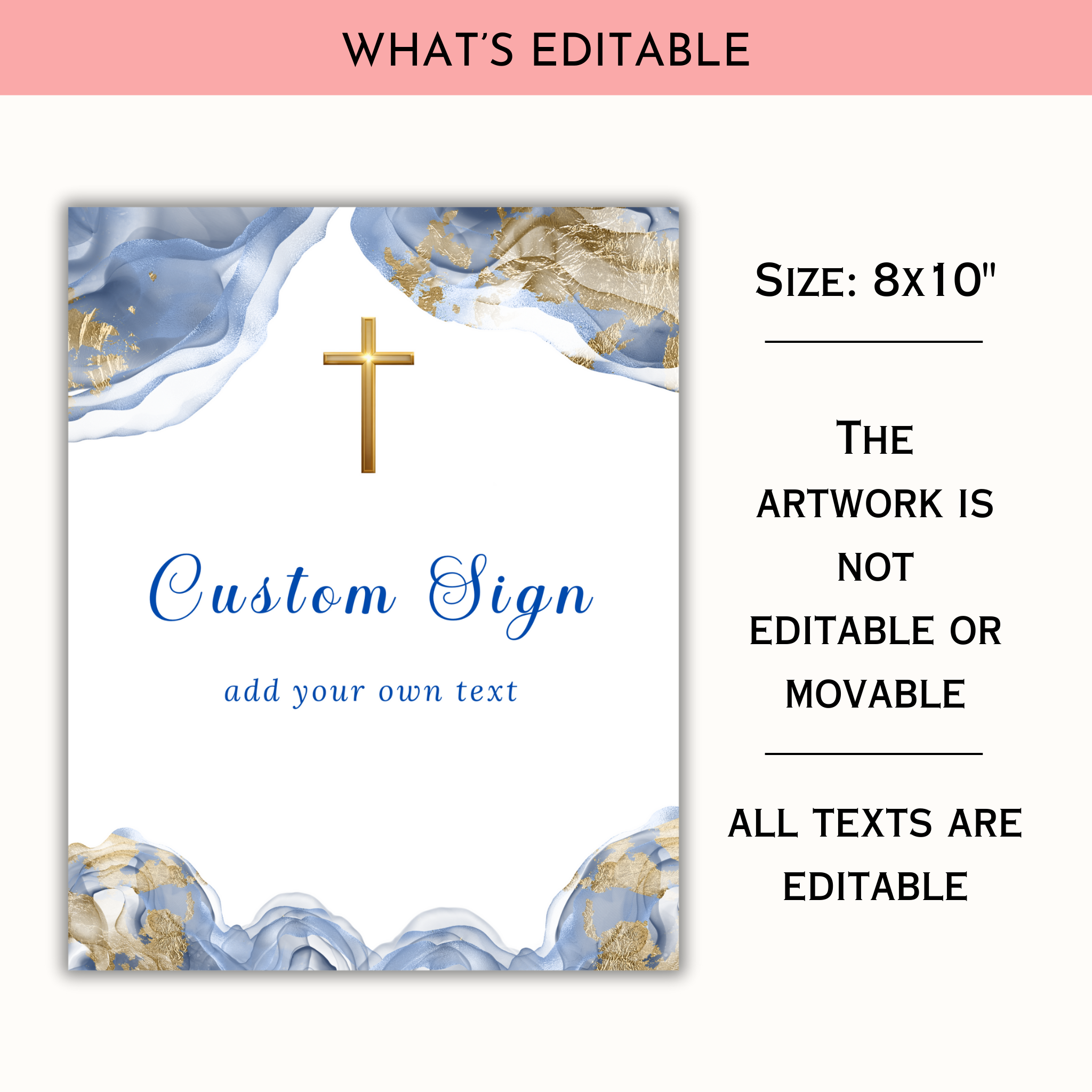 First Holy Communion Custom Sign - Blue