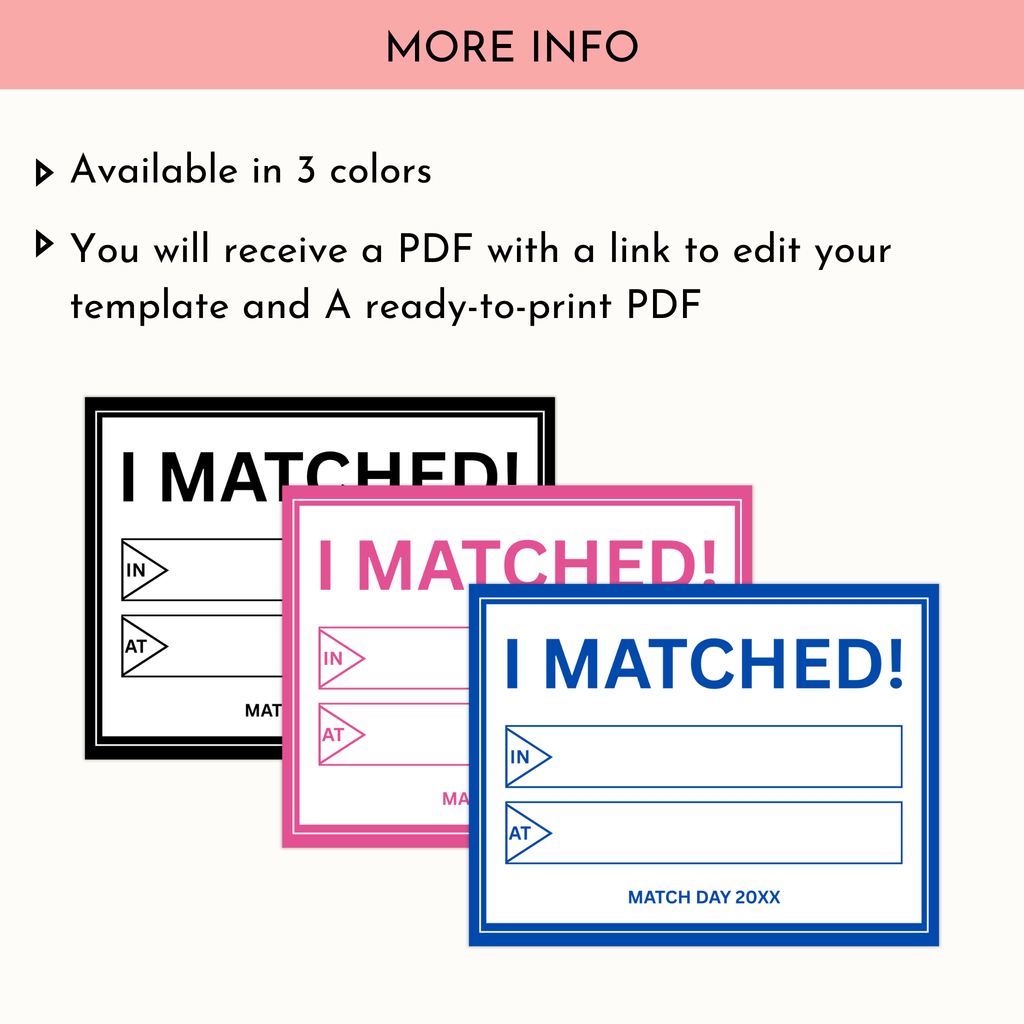 Residency Match Day Sign