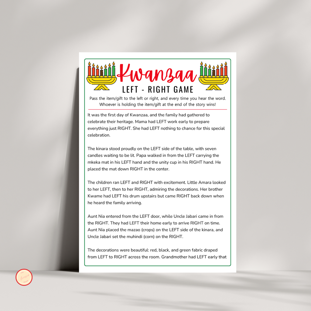 Kwanzaa Left Right Game