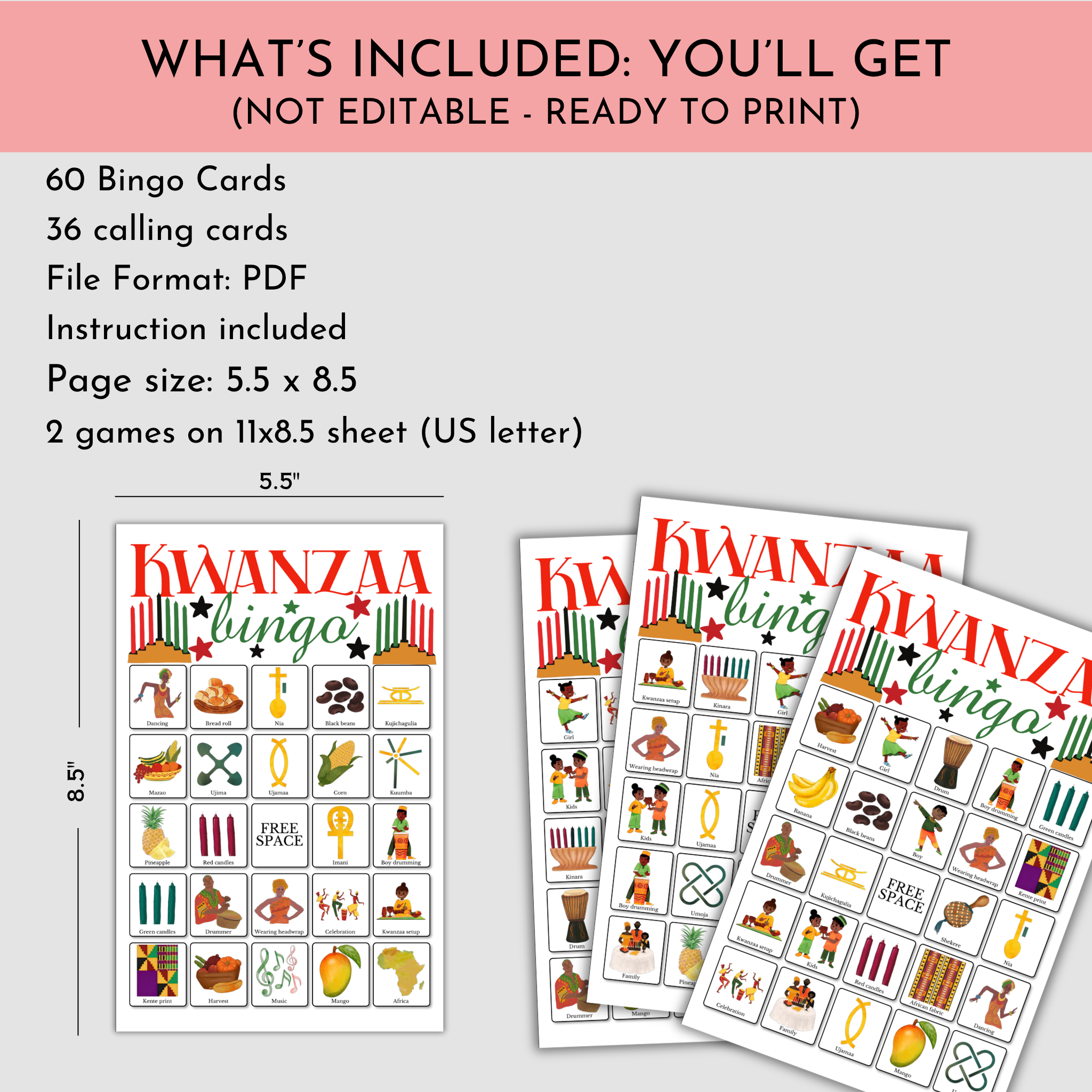 Kwanzaa Bingo Game