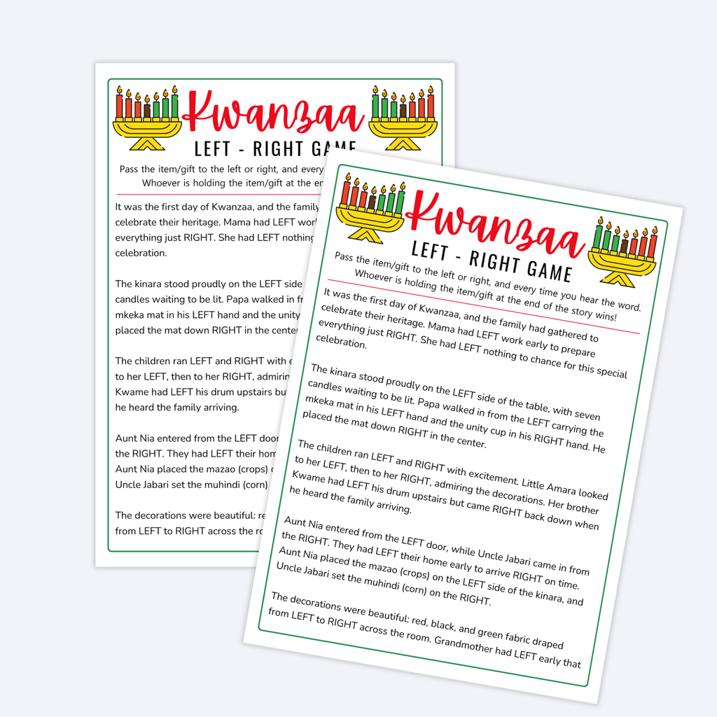 Kwanzaa Left Right Game