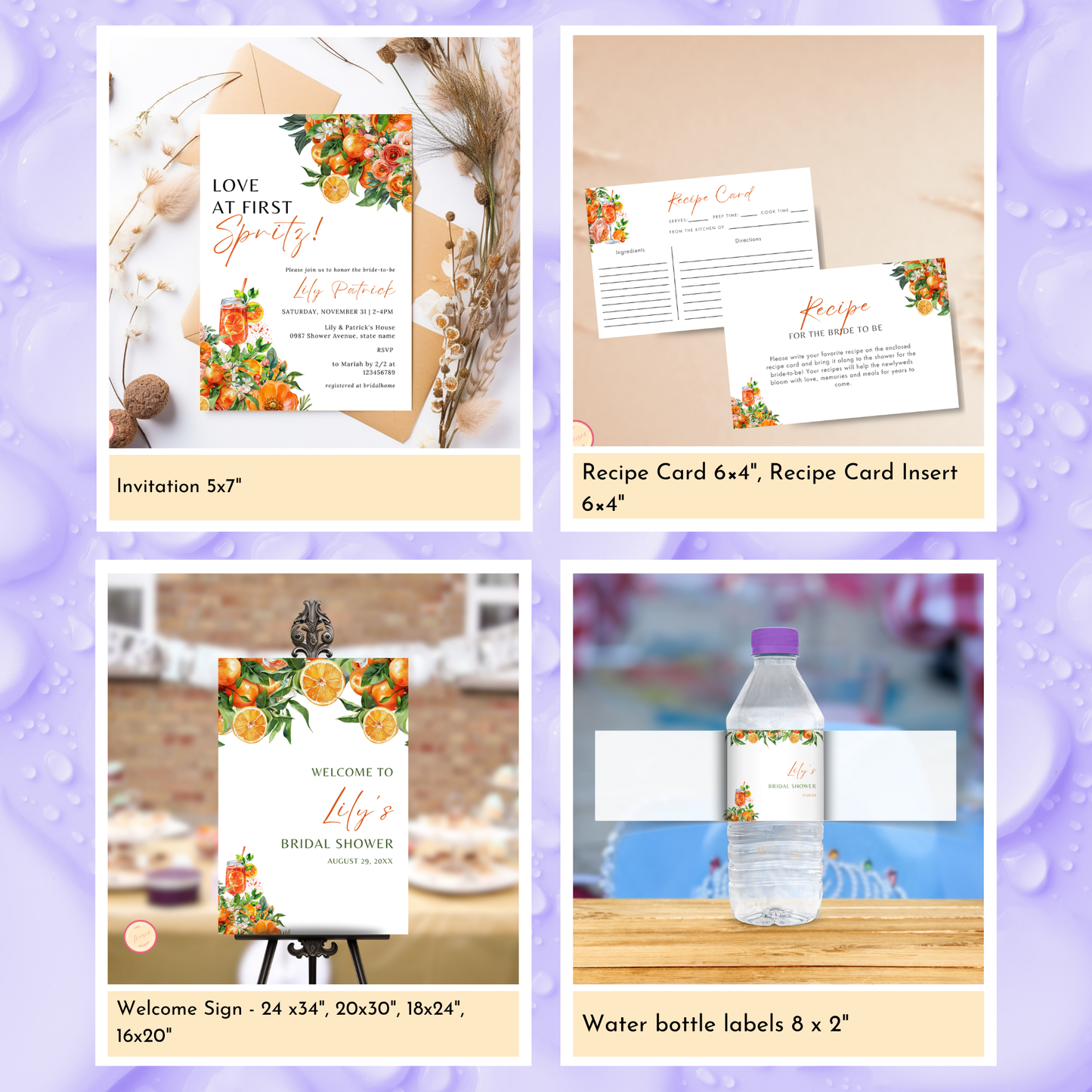 Love at First Spritz Bridal Shower Template Bundle #1