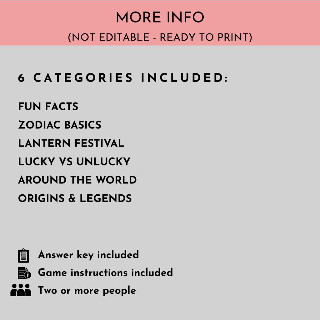 Chinese New Year Trivia Game