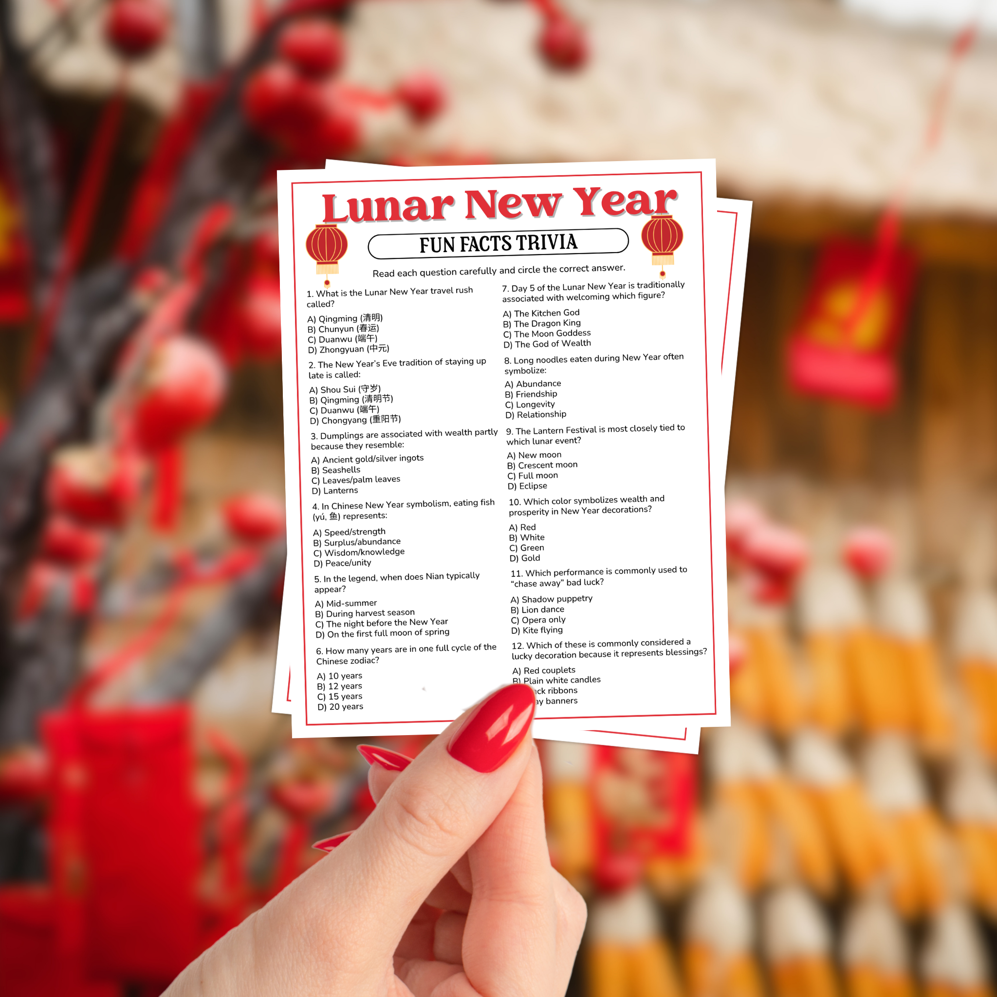 Chinese New Year Trivia Game